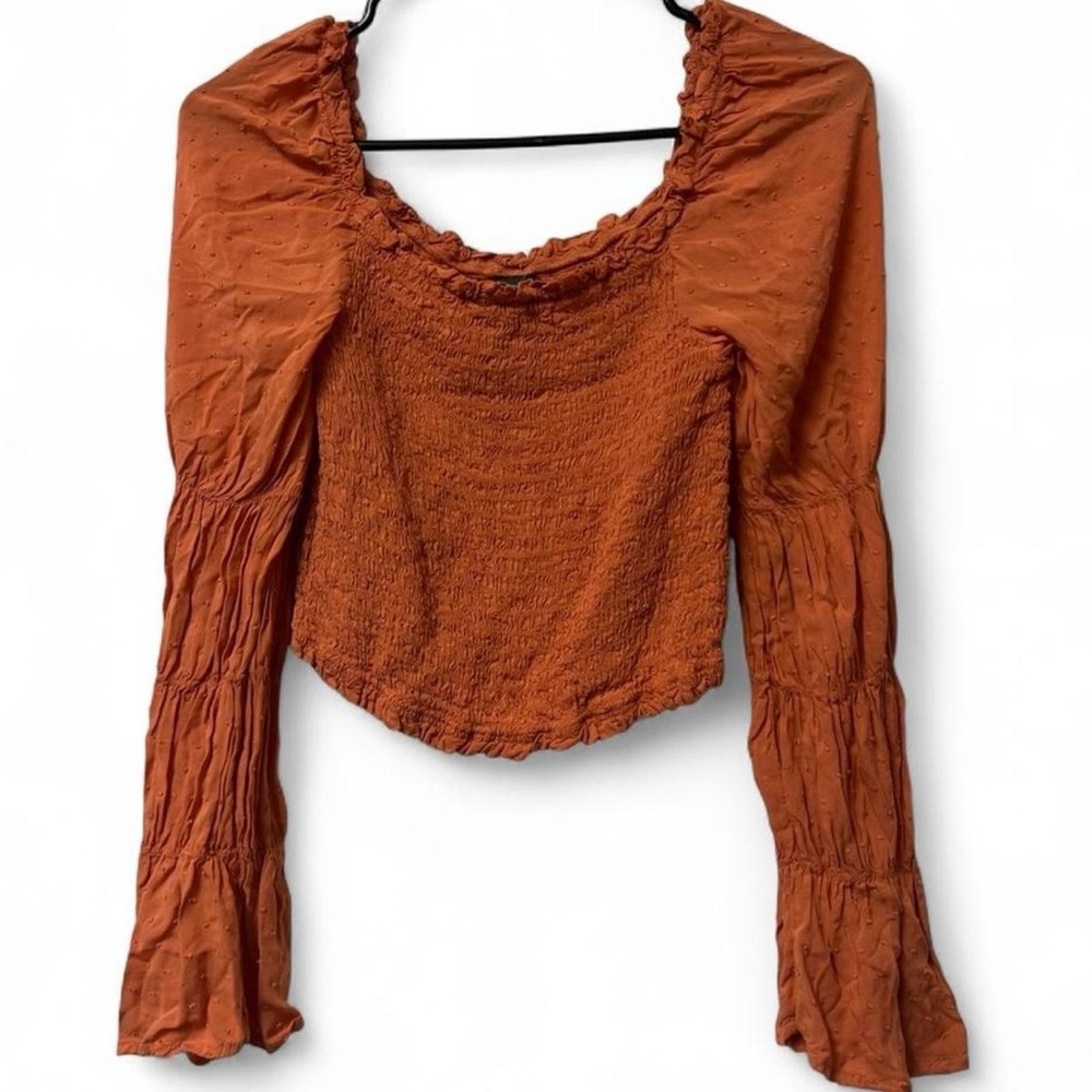 Rust Smocked Women's Top